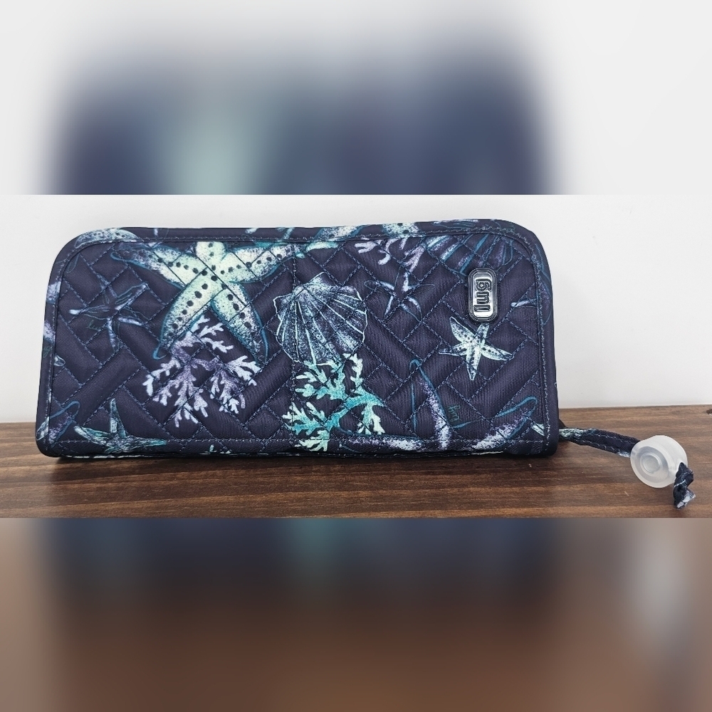Lug Sleeper Travel Cosmetic Brush Holder NEW Blue Under Sea Ocean Star Shells